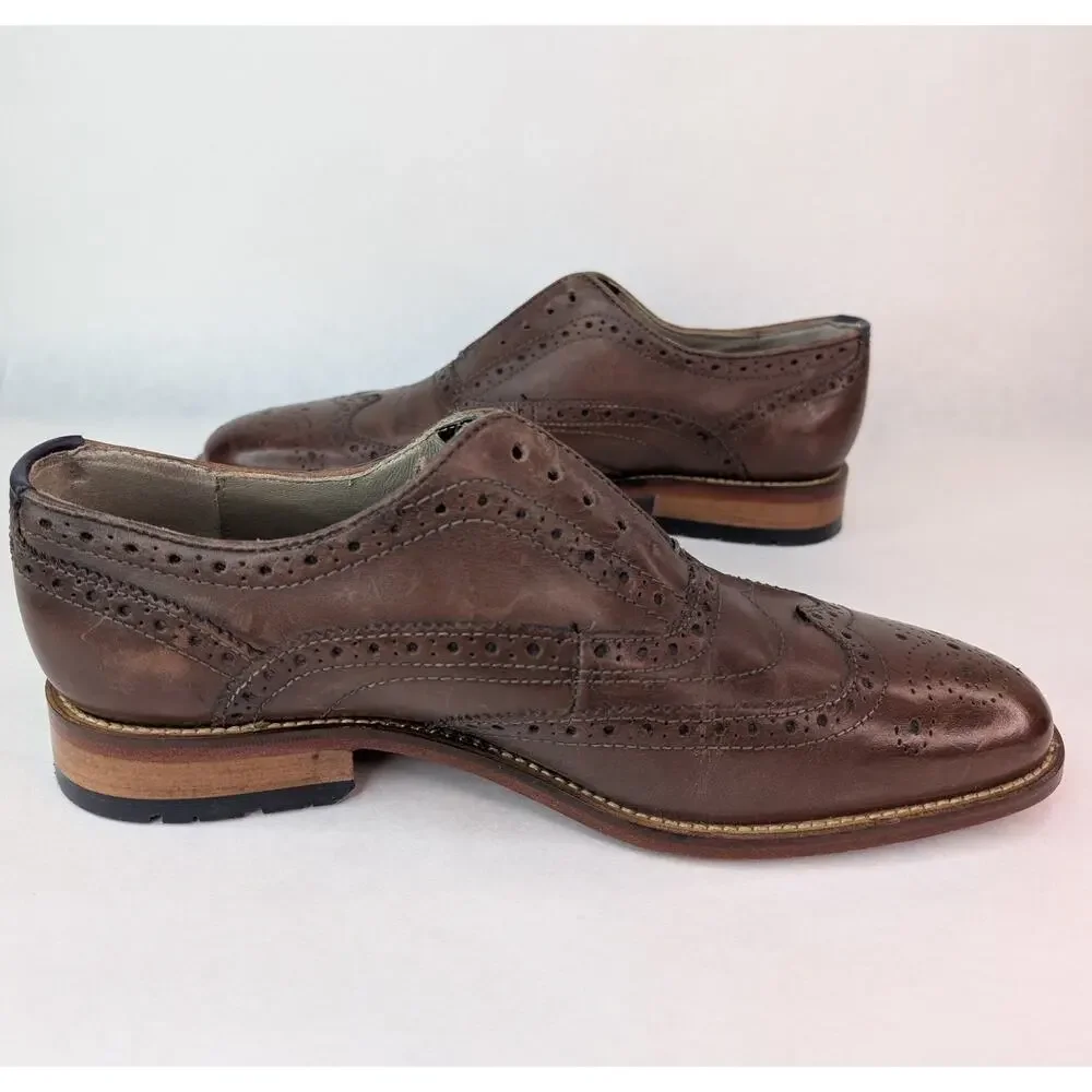 Clarks Craftmaster Oliver Brown Leather Brogue Oxfords 15775 Mens Shoes 7.5
